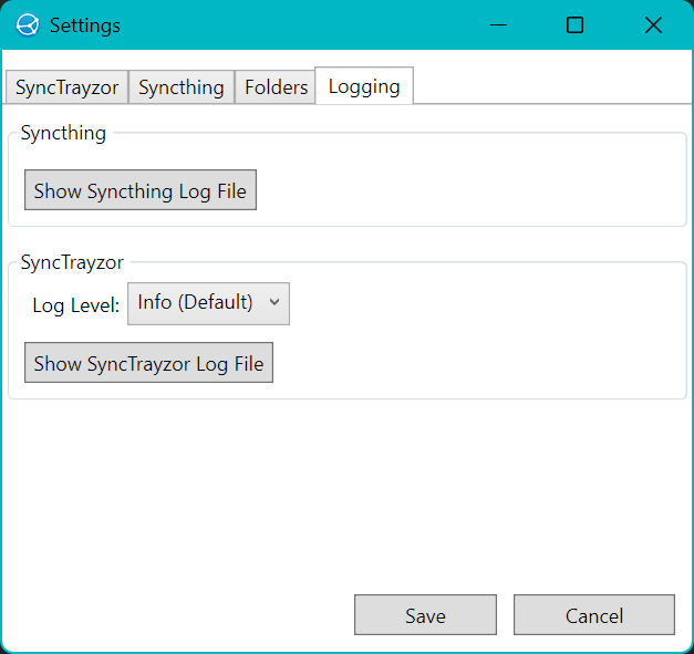 SyncTrayzor Logging