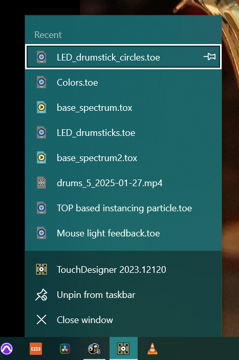 Jump list Jump list