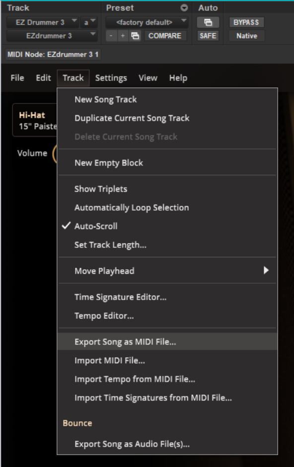 EZDrummer3 Save / Export Options