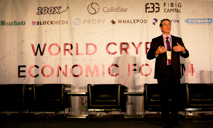 Mike Slinn presents at the World Crypto Economic Forum