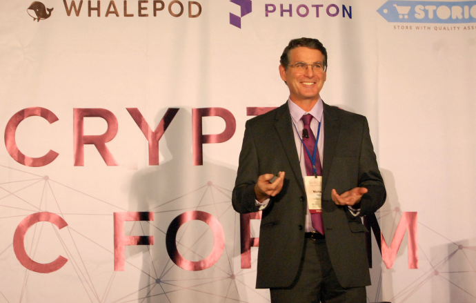 Mike Slinn presents at the World Crypto Economic Forum