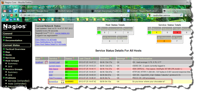 Status Information now reads ‘Do you know where your chocolate is?’