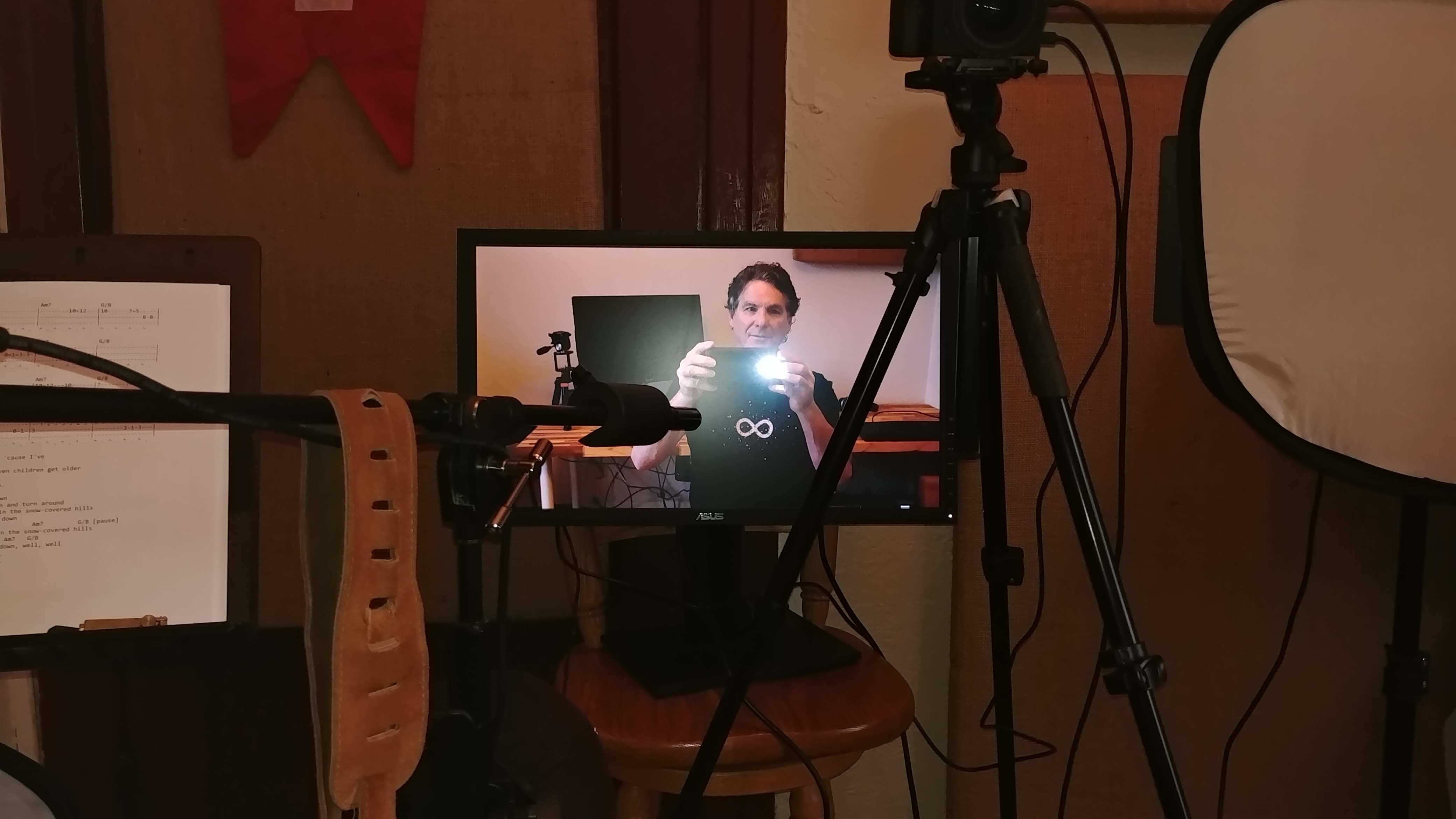 A computer monitor attached to a camera via HDMI